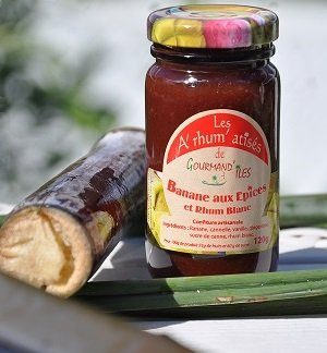 Confiture banane aux épices et rhum blanc de Martinique