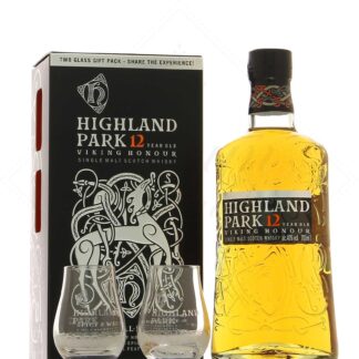Highland Park 12 years 40° in box of 2 glasses