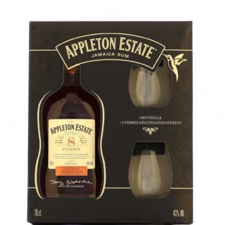 Appleton 8 ans Reserve 43° avec 2 verres